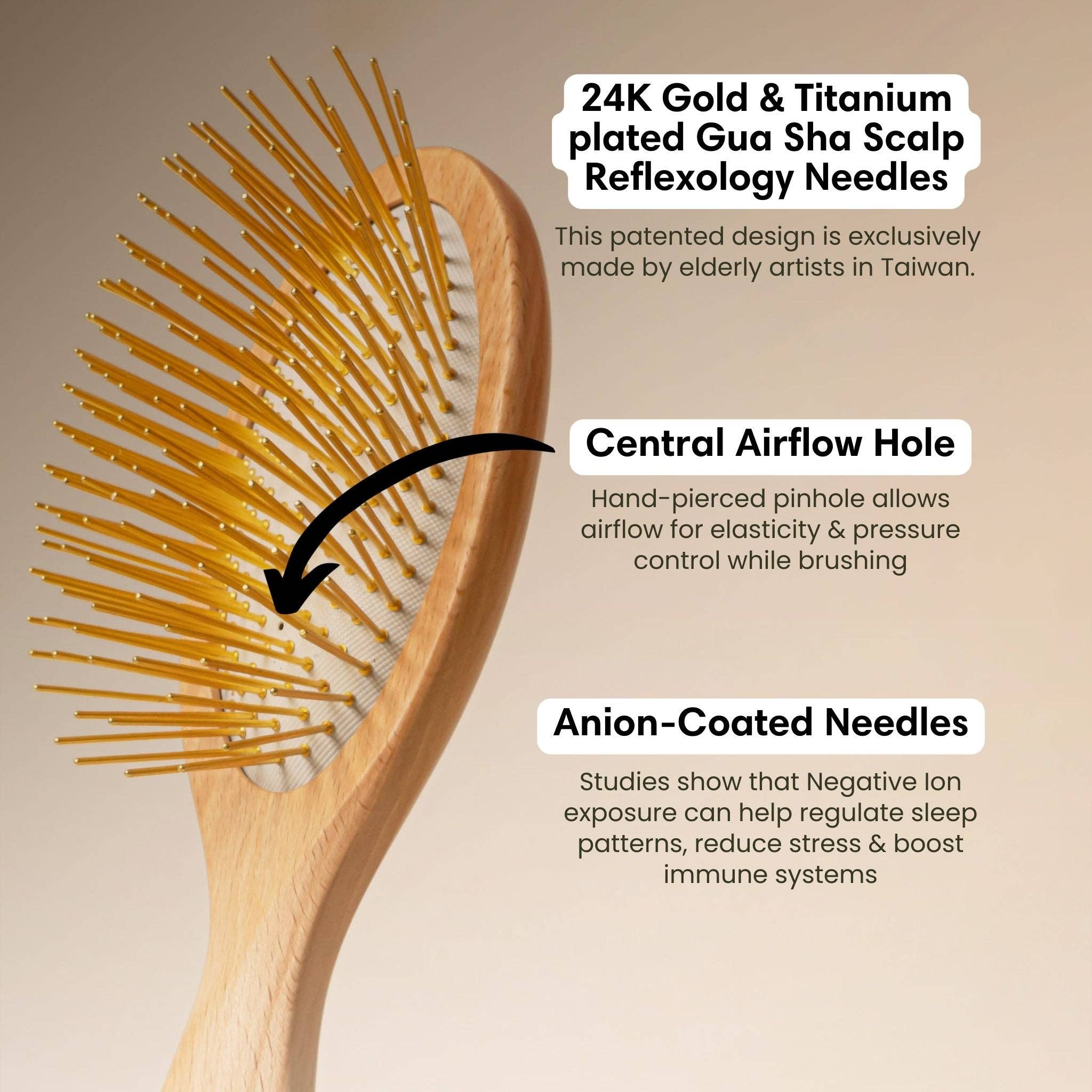 Gua Sha Hair & Scalp Brush: Premium Wooden Edition | Hopcraft Atelier